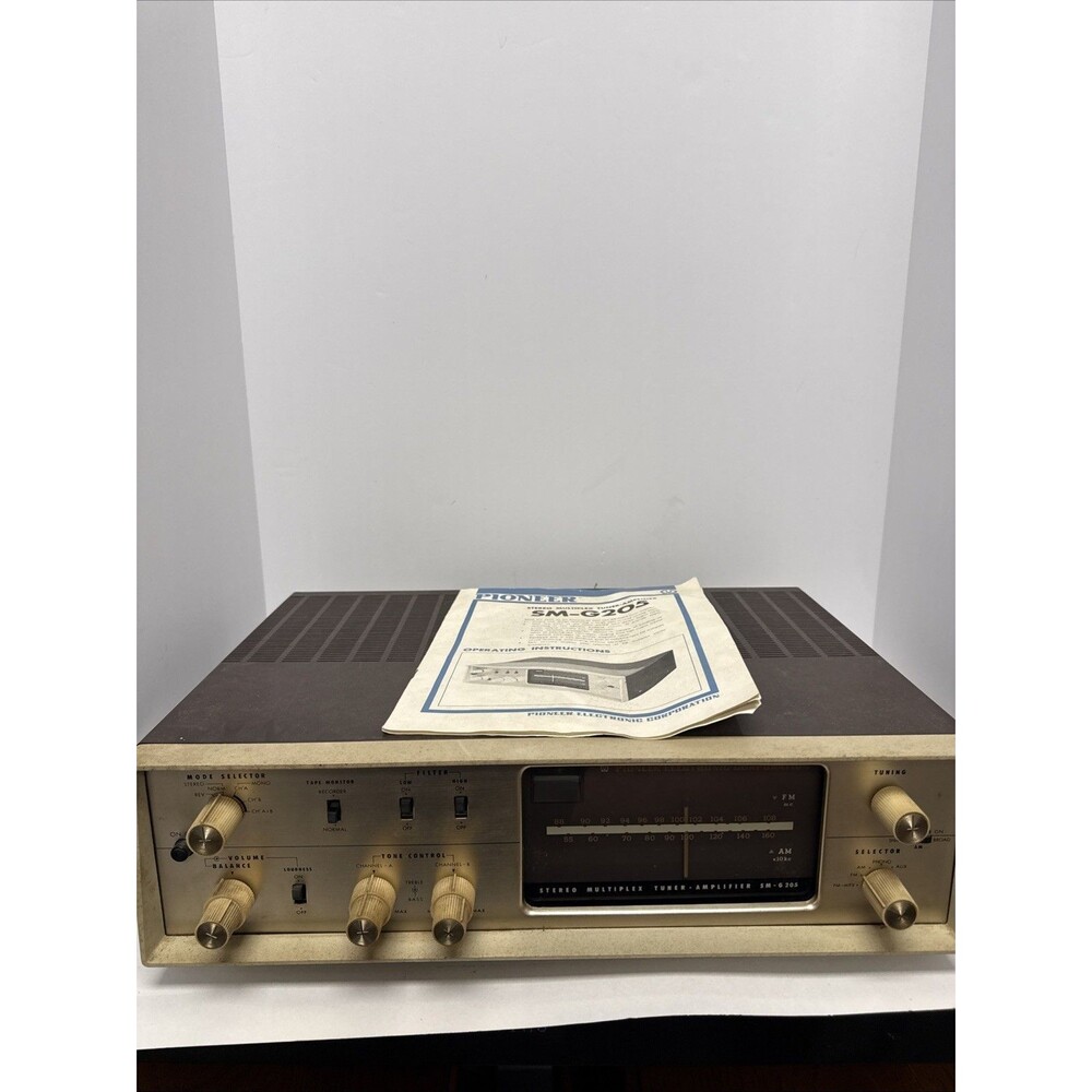 Vtg 1960's Pioneer SM-G205 Stereo Multiplex Tuner Amplifier Receiver FOR REPAIR